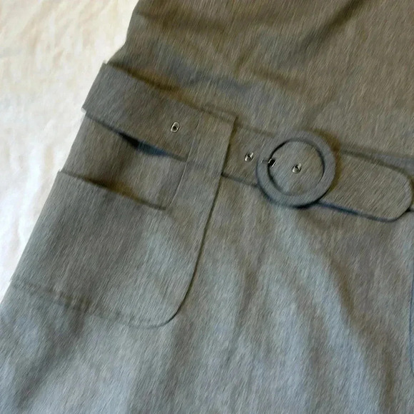 Gianni Bini Womens Belted Pocketed Wool Business Midi Dress size 12 Gray - Picture 4 of 6